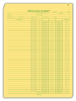 235, Pricing Sheets 