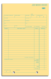 Job Work Orders Pad 256