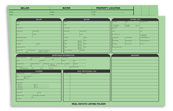 276G, Legal Size Real Estate Listing Folder - Green 