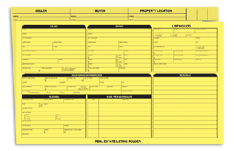 276Y, Legal Size Real Estate Listing Folder - Yellow