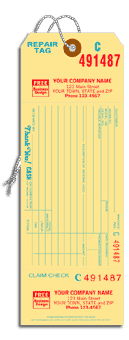 301, Repair Tags w/ Detachable Claim Check, 1 Part, Manilla 
