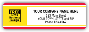 330, Labels w/ Business Design, Padded, Red/Yellow Border