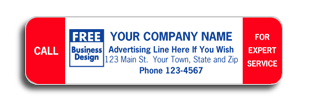 345, "Call For Expert Service" Labels, Padded, Red Stripes