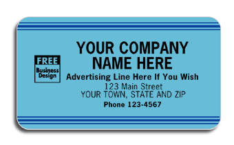 374, Large Service Labels, Padded, Blue w/ Blue Stripes