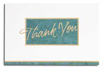 50R01, Teal/White Executive Thank You Card