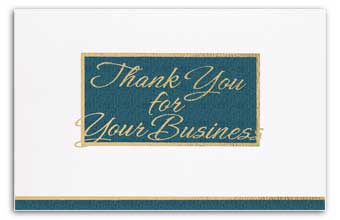 50R04, Teal/White Thank You For Your Business Executive Card 