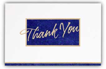 50R14, Navy/White Executive Thank You Card 
