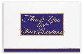 50R16, Navy/White Executive Thank You For Your Business Card