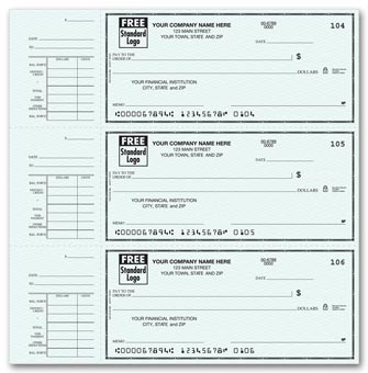 3-On-A-Page End-Stub Deskbook Check 56300N