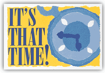 6157, Postcard, "It's That Time!"