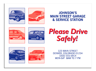 Auto Paper Floor Mat "Please Drive Safely" 6517