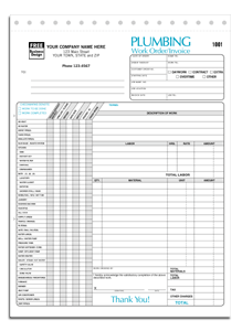 Plumbing Work Order Invoices 6540