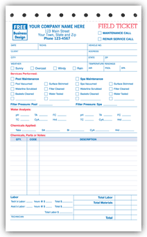 6578, Pool /Spa Field Tickets 