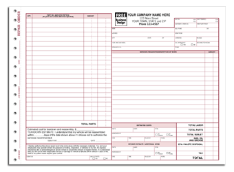 6583C, Repair Orders, California State, w/Small Terms Area