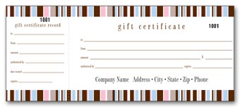 822, Kate Stripe Gift Certificate 
