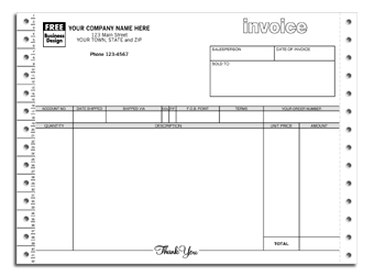 9040P, Continuous Invoice with Tear-Out Label 