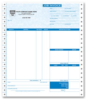9251G, Continuous Job Invoice Parchment