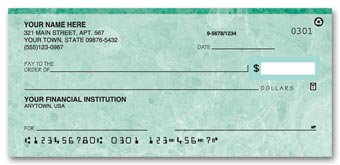 C701, Personal Chk - Green Marble