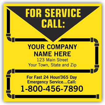 CL14, Contractor Service Labels, w/ Pipe Border, Vinyl