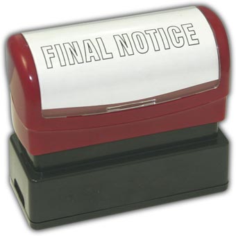 D02077, Stamper, Pre-Inked, Stock- Final Notice