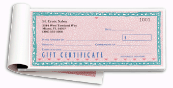 D862B, St. Croix Gift Certificates, Booked, Carbonless, Pink