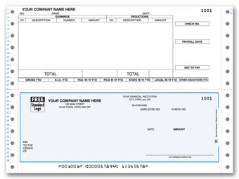 DCB307, Continuous Bottom Payroll Check 