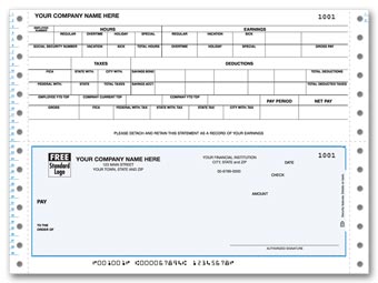 DCB322, Continuous Bottom Payroll Check 