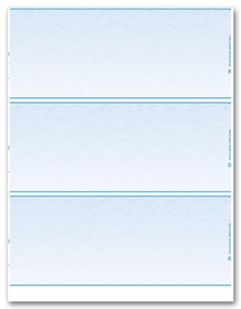 DLA834, Laser 3-up Blank Check Stock