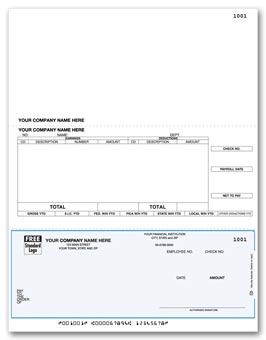 Laser Bottom Payroll Check DLB313
