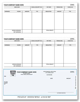 DLB333, Laser Bottom Payroll Check 