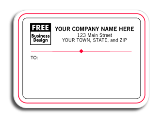 R1683, Mailing Labels, Rolls, White w/ Black/Red Border