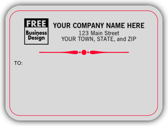 R1684, Mailing Labels. Rolls, Conservative Gray w/ Red Border 