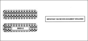TF33332, 3-Up Horizontal Laser W-2 Envelope