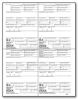 Laser W-2 4-Up Employee M TF5214
