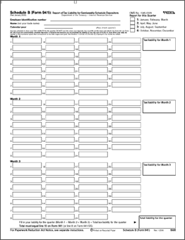 TF5305, Laser 941B Supplemental Record of Federal Tax Liability