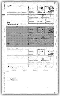 TF5503, 3-Up Horizontal 1099-R - Pressure Seal 