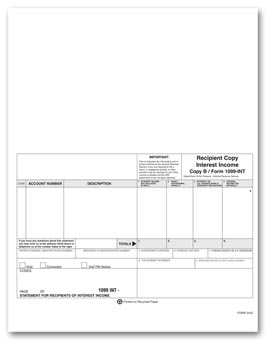 TF9444, Continuous 1099, Interest Income Self-Mailer