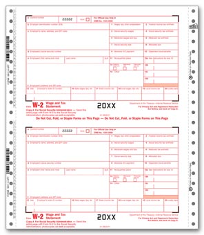 TF9811, Continuous W-2, 1 Wide Sets - Carbonless